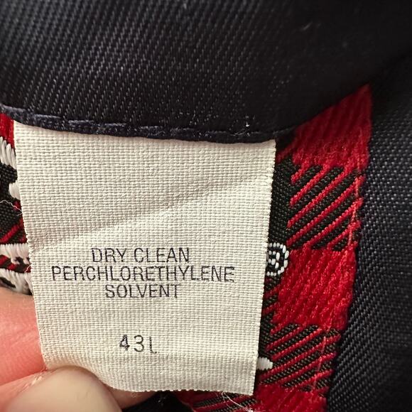 Woolrich Wool Houndstooth Plaid Two Button Grey Black Blazer 43 L - Picture 5 of 8